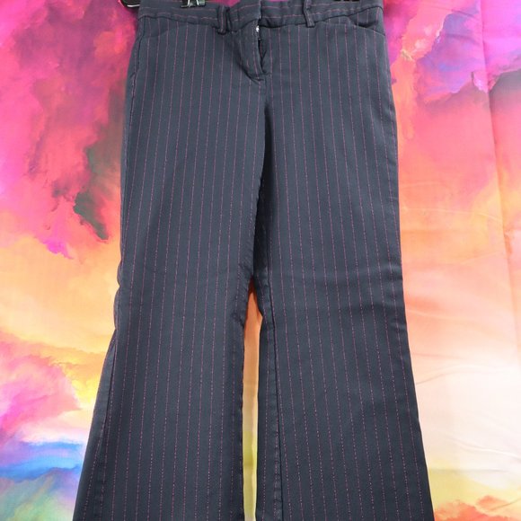 Express Black with Pink Pinstripe Pants, Size 0 - Picture 2 of 6